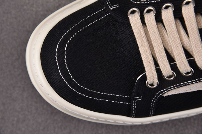r1ck 0wens sneakers copshpe or-low top37 drkshdw black （denim fabric）
