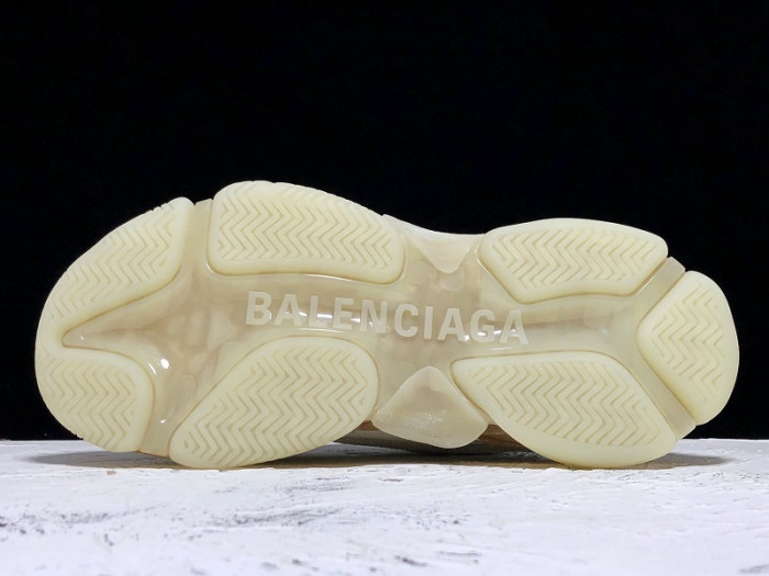 bl triple s trainers clear sole gold and white 541624 w09o1 9005