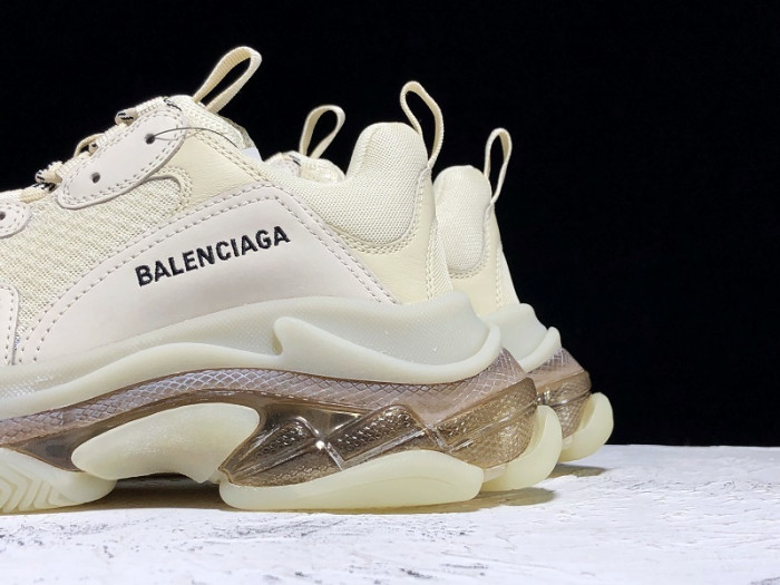 bl triple s trainers clear sole gold and white 541624 w09o1 9005