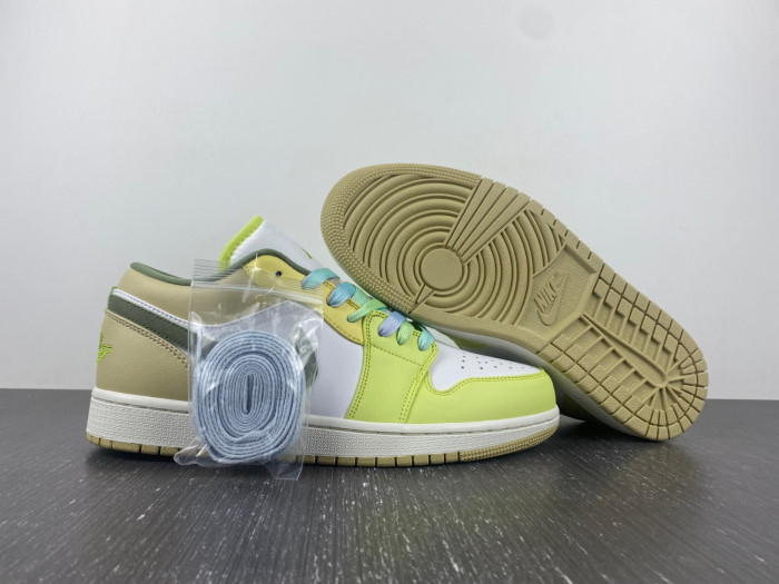 air jordan 1 low light olive pale citron fd9906-131