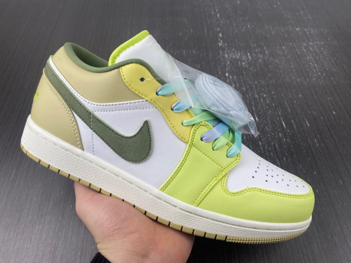 air jordan 1 low light olive pale citron fd9906-131