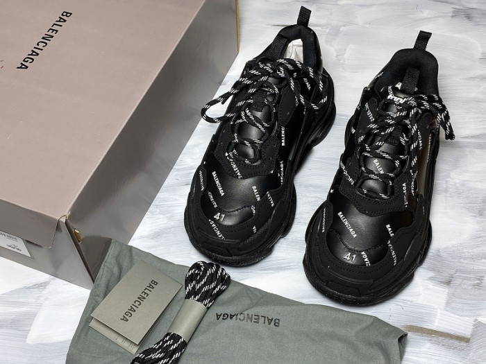 bl triple s trainers black letters 541624 w09o1 9013