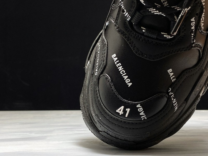 bl triple s trainers black letters 541624 w09o1 9013