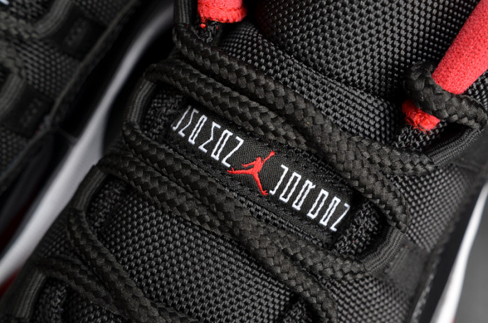 air jordan 11 retro lof "bred" black/ red mens 528895-012