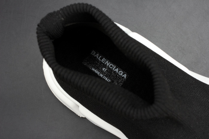 bl stretch mesh high top sneaker black white