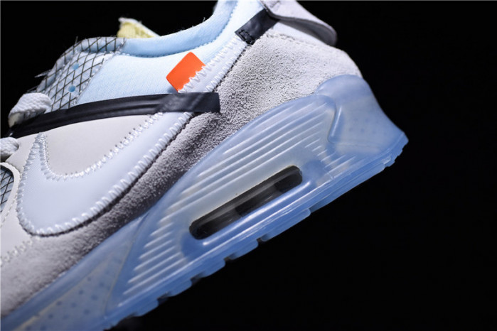 of x nike air max 90 am90 the ten 10 sail muslin virgil abloh aa7293-100